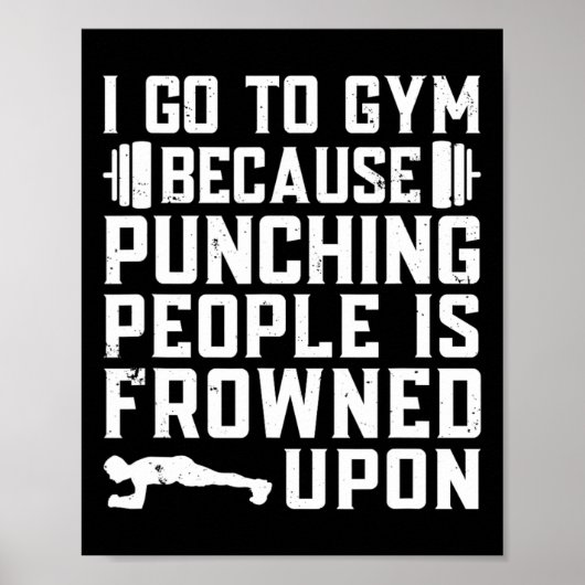 Grappige Bodybuilding Gym Quote Poster (Voorkant)