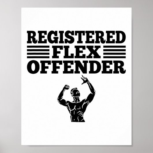 Grappige Bodybuilding Workout Geregistreerde Flex Poster (Voorkant)