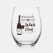 Grappige boek groep echt wijn club aangepaste wijnglas zonder voet (Voorkant)