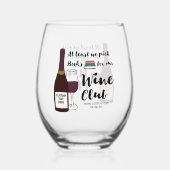 Grappige boek groep echt wijn club aangepaste wijnglas zonder voet (Achterkant)