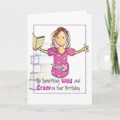 Grappige Boek Liefhebber Vrouwelijke Cartoon Boeke Kaart (Voorkant)
