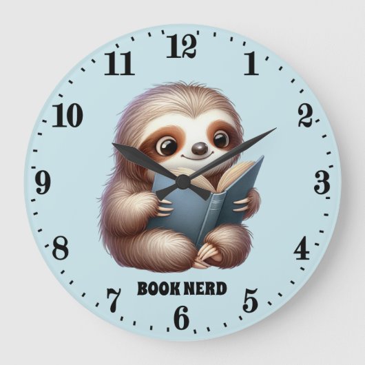 Grappige boek nerd luiaard tekst toevoegen grote klok (Voorkant)