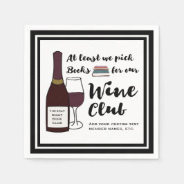 Grappige boekenclub | Drink Wine Club Meisjes Nigh Servet
