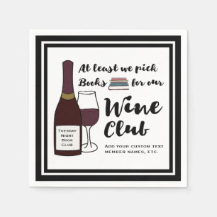 Grappige boekenclub   Drink Wine Club Meisjes Nigh Servet