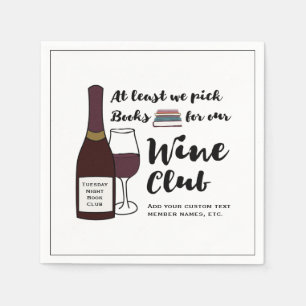 Grappige boekenclub   Drink Wine Club Meisjes Nigh Servet