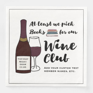 Grappige boekenclub   Drink Wine Club Meisjes Nigh Servet