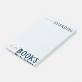 Grappige boekenliefhebber "It's Not Hoarding" Blue Post-it® Notes (Schuin)