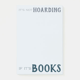 Grappige boekenliefhebber "It's Not Hoarding" Blue Post-it® Notes