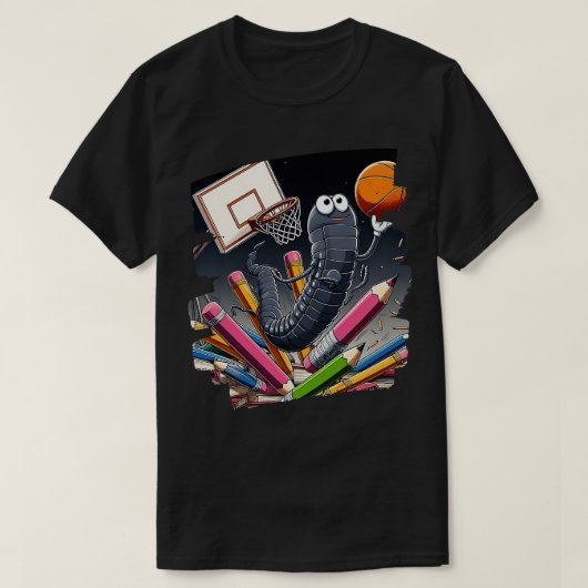 Grappige Boekenworm Basketbal Graphic voor lezers  T-shirt (Design voorkant)