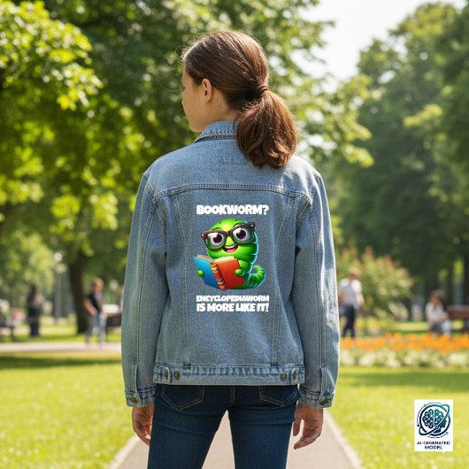 Grappige Boekenwurm? Eerder Encyclopediewurm! Denim Jacket