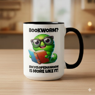 Grappige Boekenwurm? Eerder Encyclopediewurm! Mok
