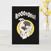 Grappige Boekenwurm Geest Halloween Kostuum Boooek Kaart (Gele Bloem)