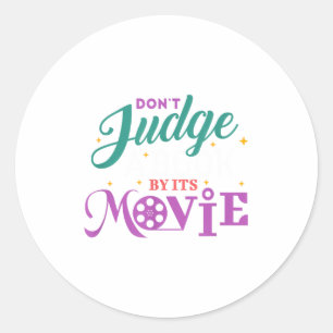 Grappige Boekenwurm - Je moet een boek niet beoord Ronde Sticker