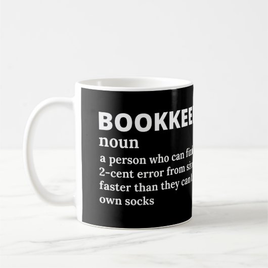 Grappige Boekhouder Definitie Koffiemok (Links)