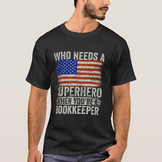 Grappige boekhouder superheld T-shirt voor mannen (Voorkant)