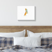 Grappige boeklezende giraffe Ik hou van mijn bibli Canvas Afdruk (Insitu (Slaapkamer))