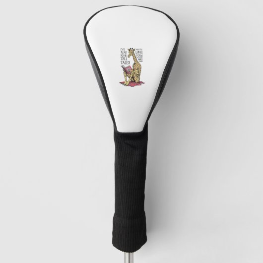 Grappige boekliefhebber Giraffe Long Form Tall Tal Golfheadcover (Voorkant)