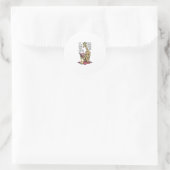 Grappige boekliefhebber Giraffe Long Form Tall Tal Ronde Sticker (Tas)