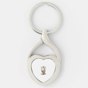 Grappige boekliefhebber Giraffe Long Form Tall Tal Sleutelhanger