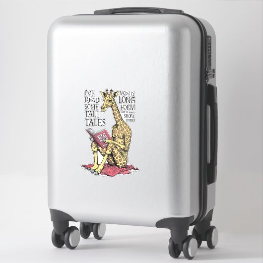 Grappige boekliefhebber Giraffe Long Form Tall Tal Sticker (Koffer)