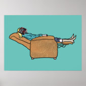 Grappige Boekliefhebber Poster (Voorkant)