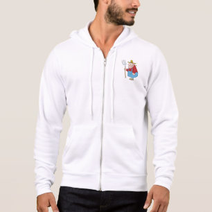 Grappige boer met hooivork overall en strohoed hoodie