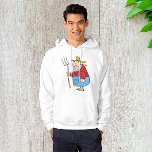 Grappige boer met hooivork overall en strohoed hoodie
