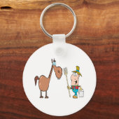 grappige boer met paard sleutelhanger (Voorkant)
