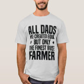 Grappige Boer Papa of Man Waardering Wit T-shirt (Voorkant)