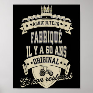 Grappige boer tractor verjaardag 60 jaar oud Quote Poster