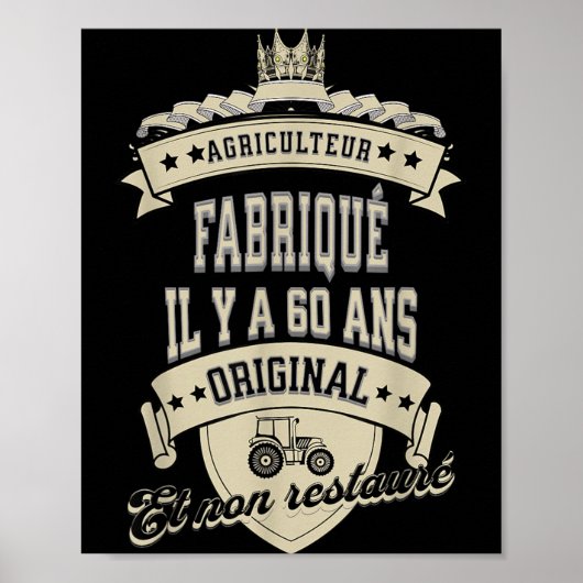 Grappige boer tractor verjaardag 60 jaar oud Quote Poster (Voorkant)