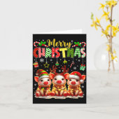 Grappige Boer Vrolijk Kerst Rendier Kerstman Gs Fa Kaart (Gele Bloem)