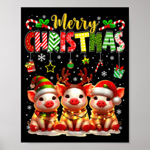 Grappige Boer Vrolijk Kerst Rendier Kerstman Gs Fa Poster