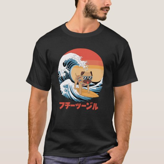 Grappige Boerboel Japanse Kanagawa Wave Dog T-shirt (Voorkant)