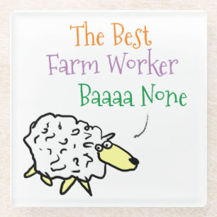 Grappige Boerderij Arbeider Schaap Beste Baaaa Gee Glazen Onderzetter