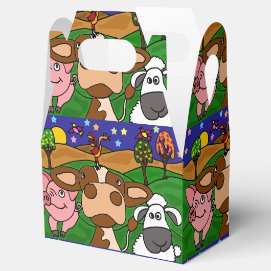 Grappige boerderij dieren geschenkdoos bedankdoosjes (Geopend)