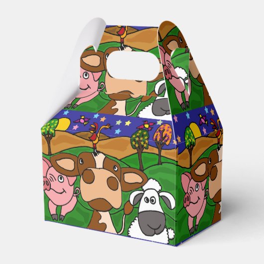Grappige boerderij dieren geschenkdoos bedankdoosjes (Voorkant Zijde)