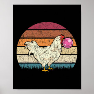 Grappige Boerderijdier Liefhebber Roze Bubble Gum Poster