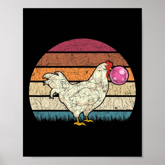 Grappige Boerderijdier Liefhebber Roze Bubble Gum Poster (Voorkant)