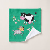 Grappige boerderijdieren bad handdoek (Wasdoekje)