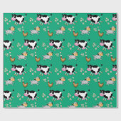 Grappige boerderijdieren cadeaupapier (Vlak)