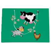 Grappige boerderijdieren groot cadeauzakje (Voorkant)