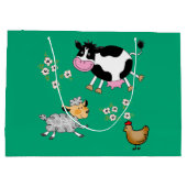 Grappige boerderijdieren groot cadeauzakje (Achterkant)