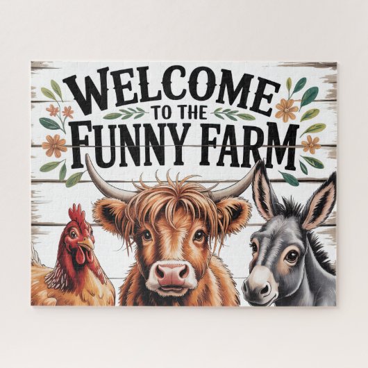 Grappige Boerderijdieren Legpuzzel (Horizontaal)
