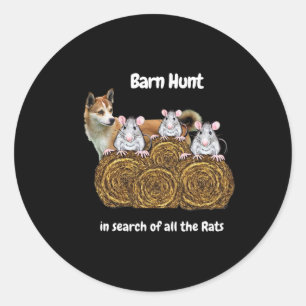 Grappige boerenjacht op ratten met een Noor Ronde Sticker