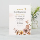 Grappige Boho Bloeit Orthodoxe Christelijke Doop Kaart (Staand voorkant)