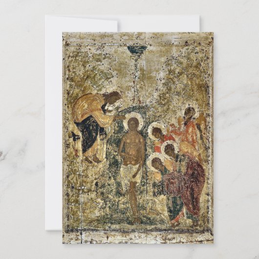 Grappige Boho Bloeit Orthodoxe Christelijke Doop Kaart (Achterkant)