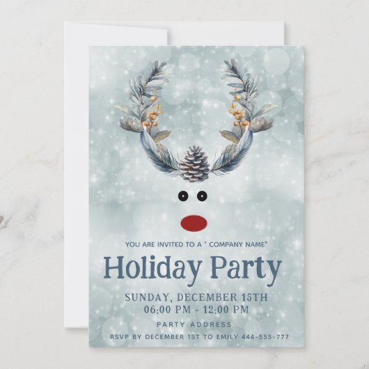 Grappige boho dennenappel rendieren vakantie corpo kaart (Voorkant)