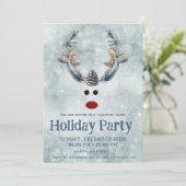 Grappige boho dennenappel rendieren vakantie corpo kaart (Staand voorkant)