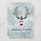 Grappige boho dennenappel rendieren vakantie corpo kaart (Voorkant / Achterkant)